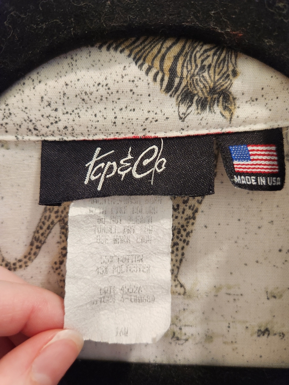 Vintage Tap & Co. Safari Print Short Sleeve Button-Up Shirt - Picture 4 of 8